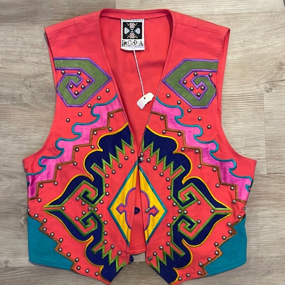 Ropa Jackets & Blazers - Vintage Hairston Roberson Ropa Southwestern Vest sz 12